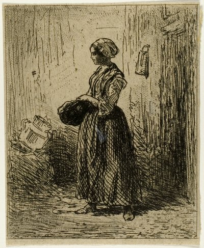 Stående bondekvinne av Charles Emile Jacque