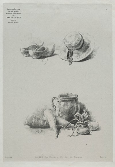 Stilleben av Charles Emile Jacque