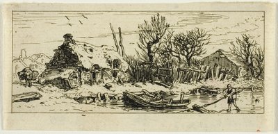 The Frozen Pond, liten tallerken av Charles Emile Jacque