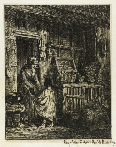 Frukthandleren og barnet av Charles Emile Jacque