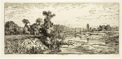 Isle of Aligre, med to båter av Charles Emile Jacque