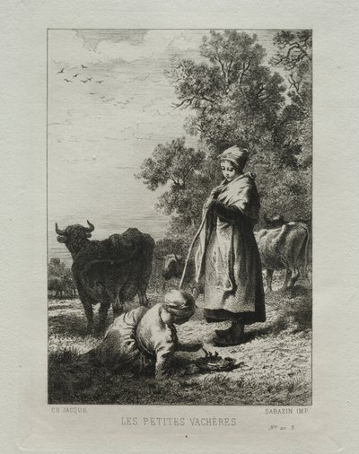 De små kuhyrene av Charles Emile Jacque