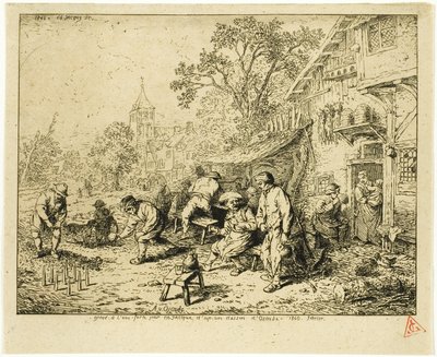 Ninepin-spillerne av Charles Emile Jacque