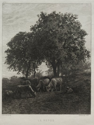 The Repose. av Charles Emile Jacque