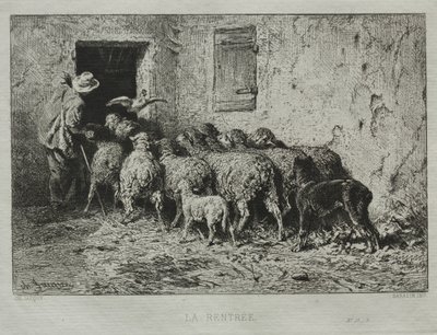 Tilbakekomsten. av Charles Emile Jacque