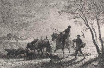 Return from the Fields, 1865. av Charles Emile Jacque