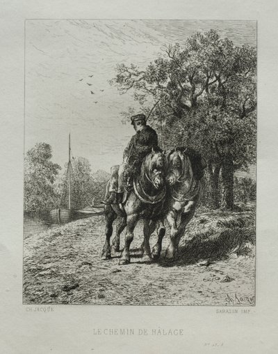 Slepebanen. av Charles Emile Jacque
