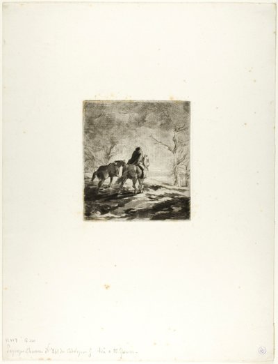 Reisende på hesteryggen av Charles Emile Jacque