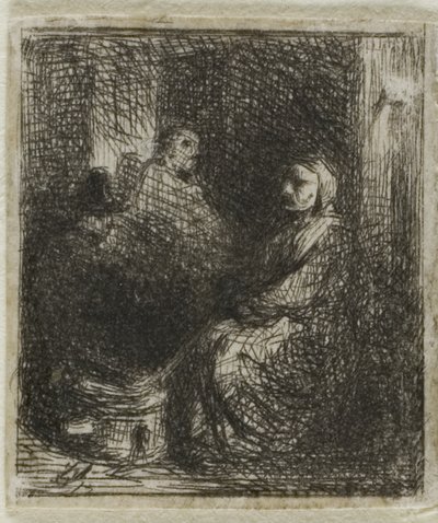 Kvinne som selger stekt mat av Charles Emile Jacque