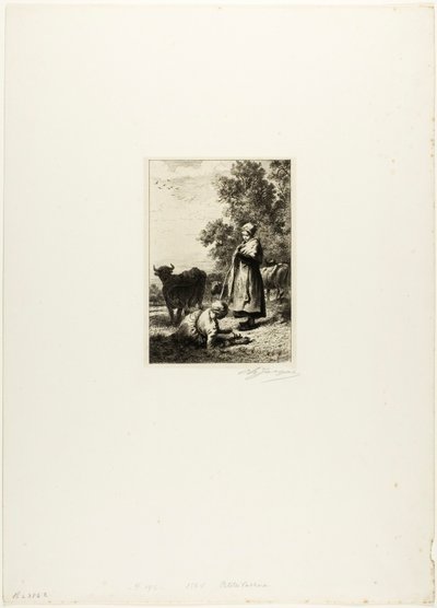 Unge kuherder av Charles Emile Jacque