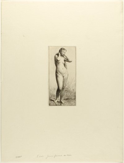 Ung kvinne bader av Charles Emile Jacque
