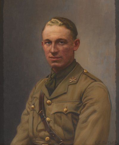 Løytnant A L Bobby, Machine Gun Corps and the Middlesex Regiment, 1917 ca. av Charles Ernest Butler