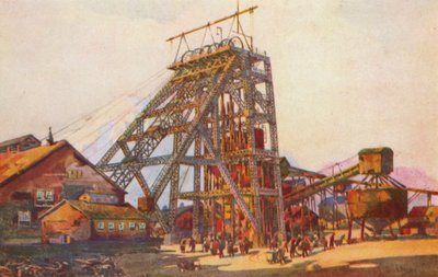 Hodeplagg fra en gullgruve i Johannesburg (fargelitografi) av Charles Ernest Peers