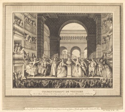 Coronation of Voltaire (The Crowning of Voltaire) av Charles Etienne Gaucher after Jean Michel Moreau