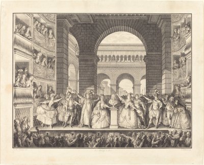 Coronation of Voltaire (The Crowning of Voltaire) av Charles Etienne Gaucher after Jean Michel Moreau