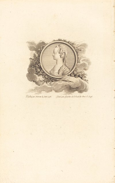 Marie Antoinette av Charles Etienne Gaucher after Jean Michel Moreau