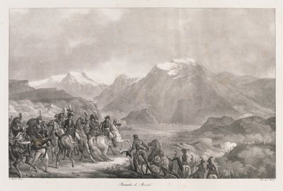 Slaget ved Rivoli, tidlig på 1800-tallet (litho) av Charles Etienne Pierre Motte