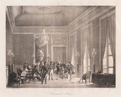Begynnelsen av imperiet, tidlig på 1800-tallet (litho) av Charles Etienne Pierre Motte