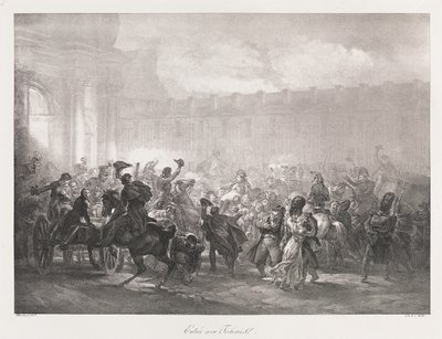Entry of the Tuileries, tidlig på 1800-tallet (litho) av Charles Etienne Pierre Motte