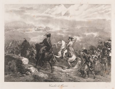 Fight of Tarvis, tidlig på 1800-tallet (litho) av Charles Etienne Pierre Motte