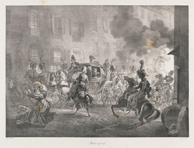Infernal Machine, tidlig på 1800-tallet (litho) av Charles Etienne Pierre Motte
