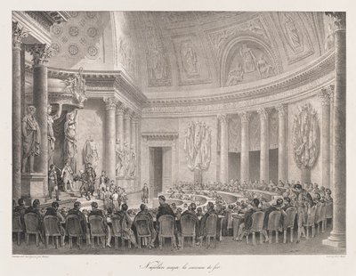 Napoleon aksepterer jernkorset, tidlig på 19 århundre av Charles Etienne Pierre Motte
