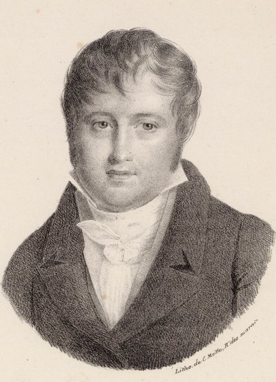 Portrett av komponisten Nicolò Isouard 1775-1818. av Charles Etienne Pierre Motte