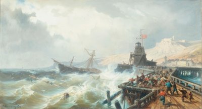 Redde et skip i nød av Charles Euphrasie Kuwasseg