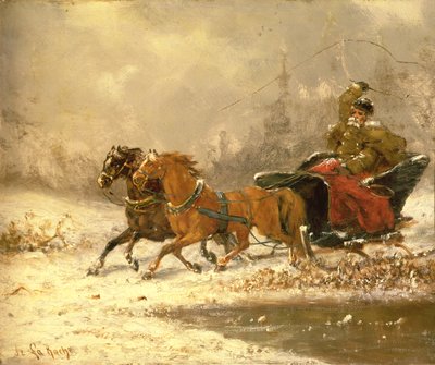 Kommer hjem om vinteren av Charles Ferdinand De La Roche