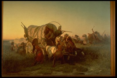 Angrepet på et emigranttog av Charles Ferdinand Wimar