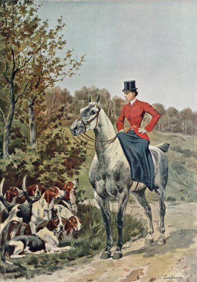 Horsewoman with Hounds, fra 