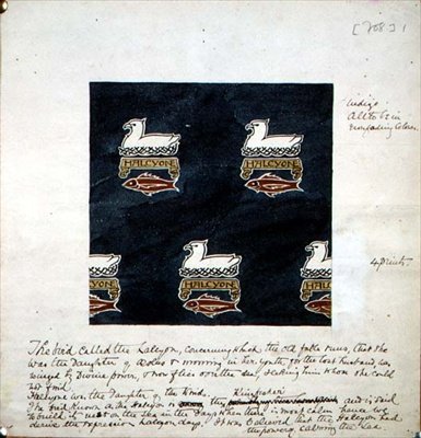 `Halcyon`, design for et stoffdesign, ca. 1895 (akvarell på papir) av Charles Francis Annesley Voysey