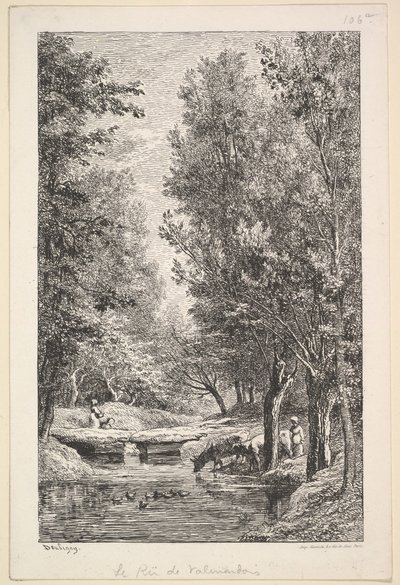 En bekk i Mondois-dalen, 1835-78. av Charles Francois Daubigny