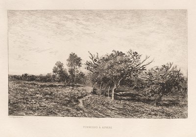 Epletrær i Auvers av Charles Francois Daubigny