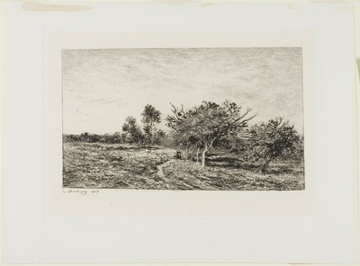 Epletrær i Auvers av Charles Francois Daubigny