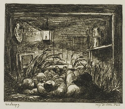 Sengetøy på båten (natt på båten) av Charles Francois Daubigny
