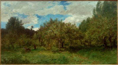 C.F.Daubigny, fransk frukthage ved innhøsting av Charles Francois Daubigny