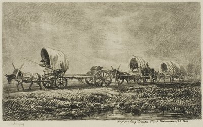 Overbygde vogner (Suvenir of the Morvan) av Charles Francois Daubigny