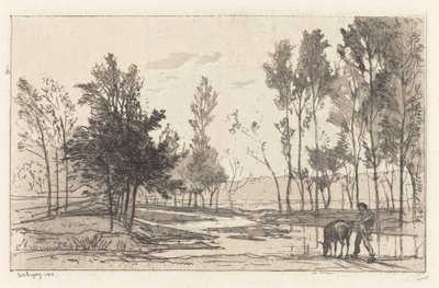 Esel på et vanningssted av Charles Francois Daubigny