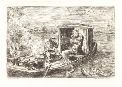 Går nedstrøms (Avallant) av Charles Francois Daubigny