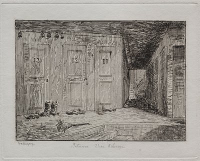 Interiøret i et vertshus av Charles Francois Daubigny