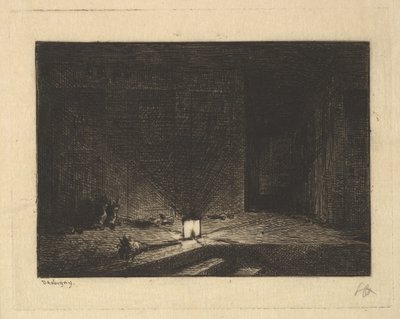 Interiør i et vertshus, 1861-62. av Charles Francois Daubigny