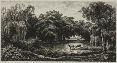 Myr med hjort av Charles Francois Daubigny