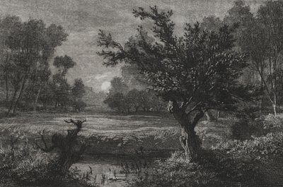 Måneoppgang i Andilly-dalen av Charles Francois Daubigny
