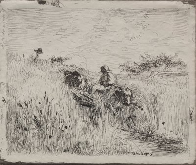 Path Through the Grain Field, originalt inntrykk 1862, trykt i 1921. av Charles Francois Daubigny