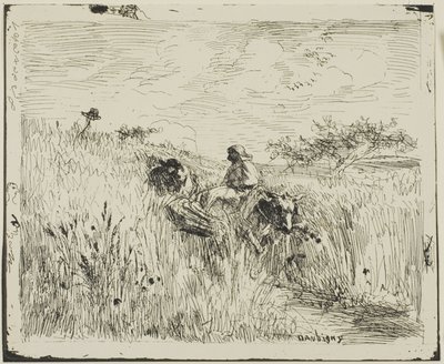 Sti gjennom hvetemarken av Charles Francois Daubigny
