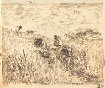Cale printr-un câmp de grâu (Sentier dans les bles)norvegian av Charles Francois Daubigny