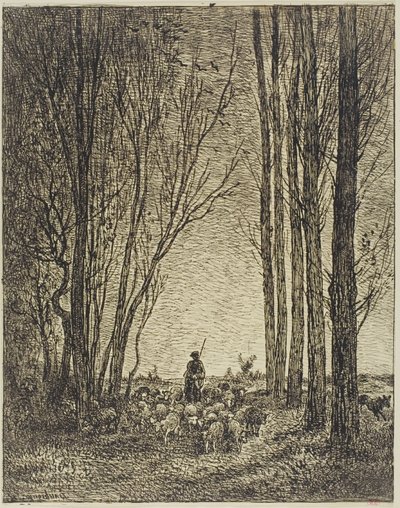 Flokkens retur av Charles Francois Daubigny