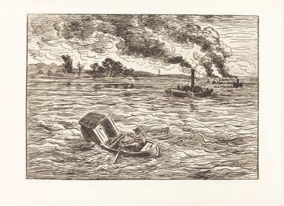 Dampbåter av Charles Francois Daubigny