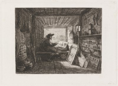 Studio på båten (Le Bateau-atelier) av Charles Francois Daubigny